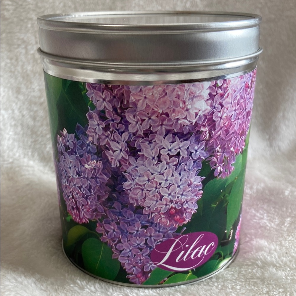 Lilac Bush Scented Candle - White & Purple - Never Used